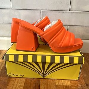 Circus by Sam Edelman Marlie Platform Sandals Vibrant Orange - Women’s Size 9
